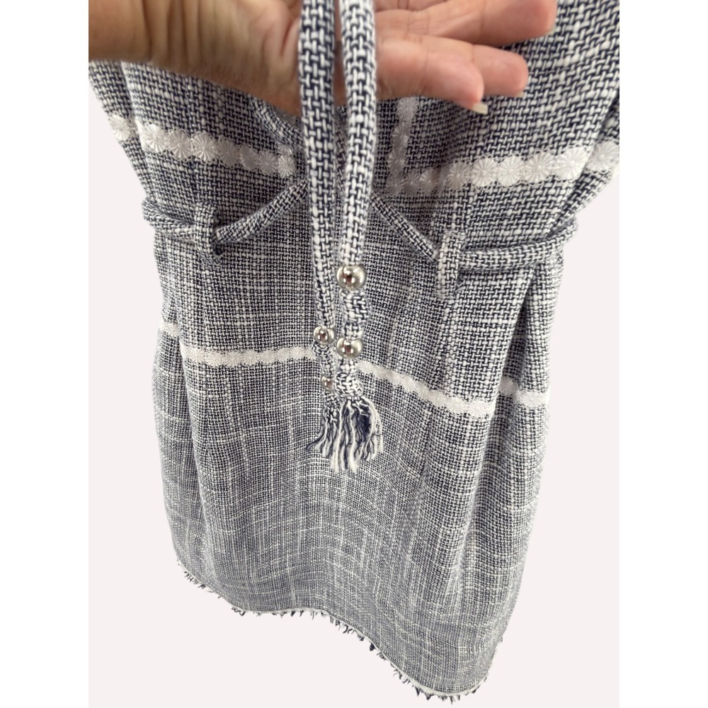Laundry by Shelli Segal Navy White Tweed Shift Dress Club Chic Old Money Size 4 - Picture 8 of 16